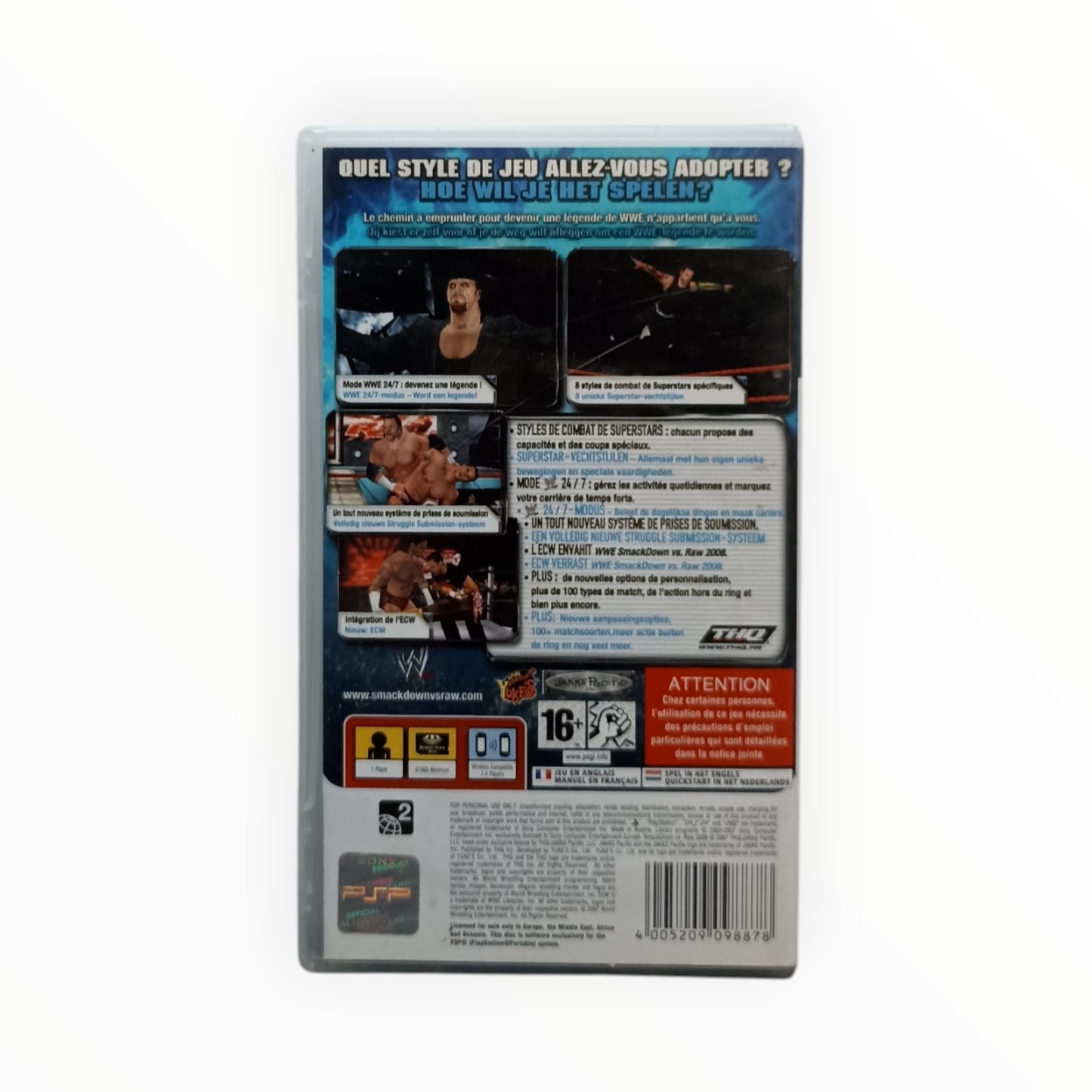 WWE SmackDown vs Raw 2008 Playstation Portable (PSP) complet
