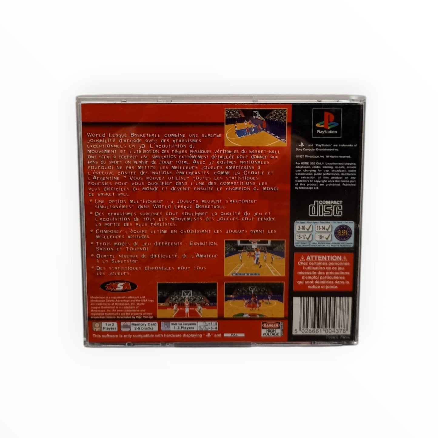 World League Basketball PlayStation 1 Version FRA