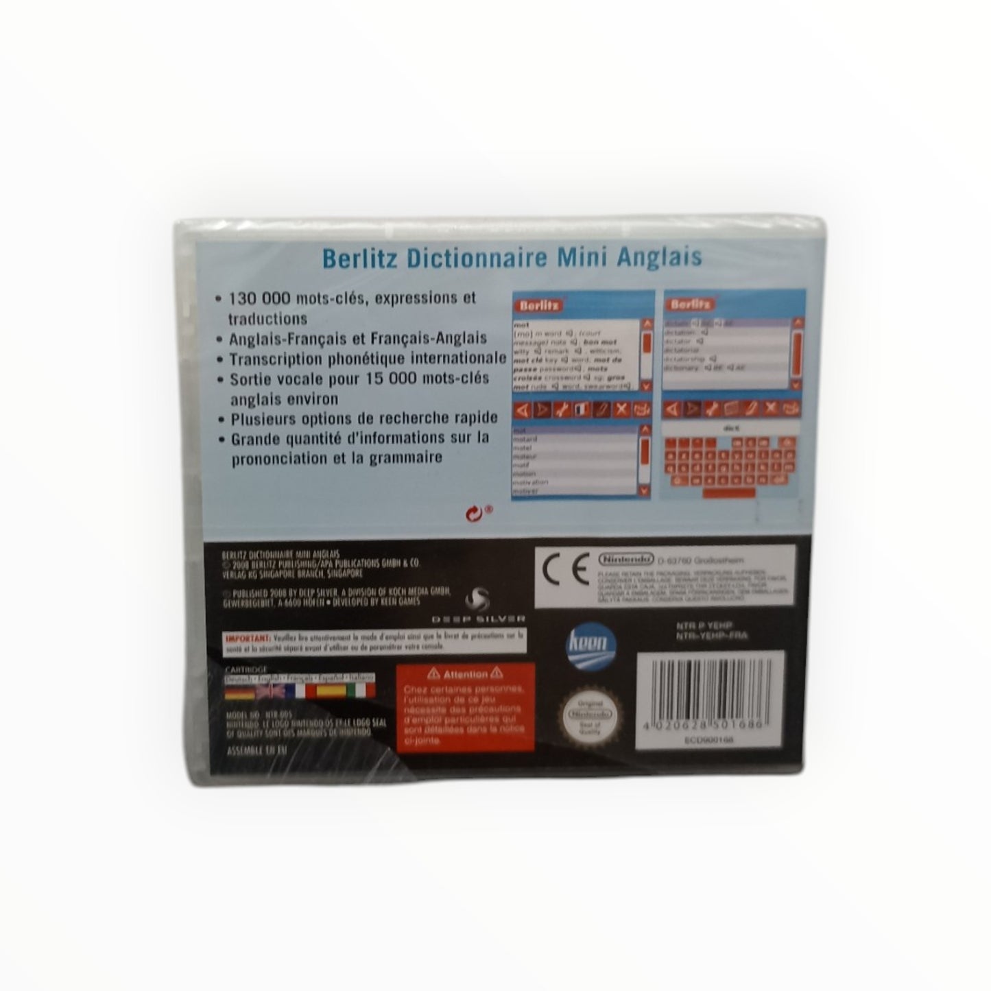 Berlitz Dictionnaire Mini Anglais Nintendo DS Neuf Sous Blister (FR)
