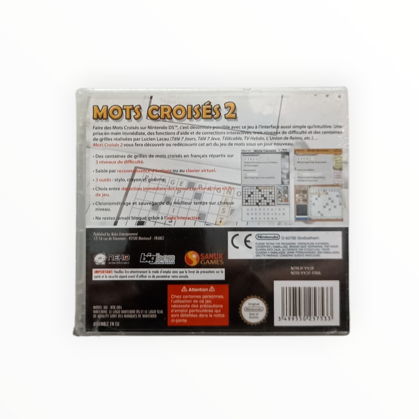 Mots Croisés Nintendo DS Neuf Sous Blister (FR)