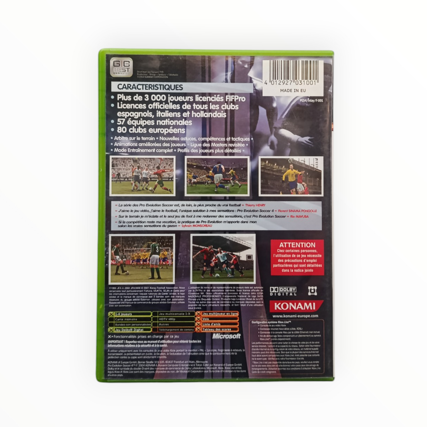 Pro Evolution Soccer 4 Xbox FR Complet