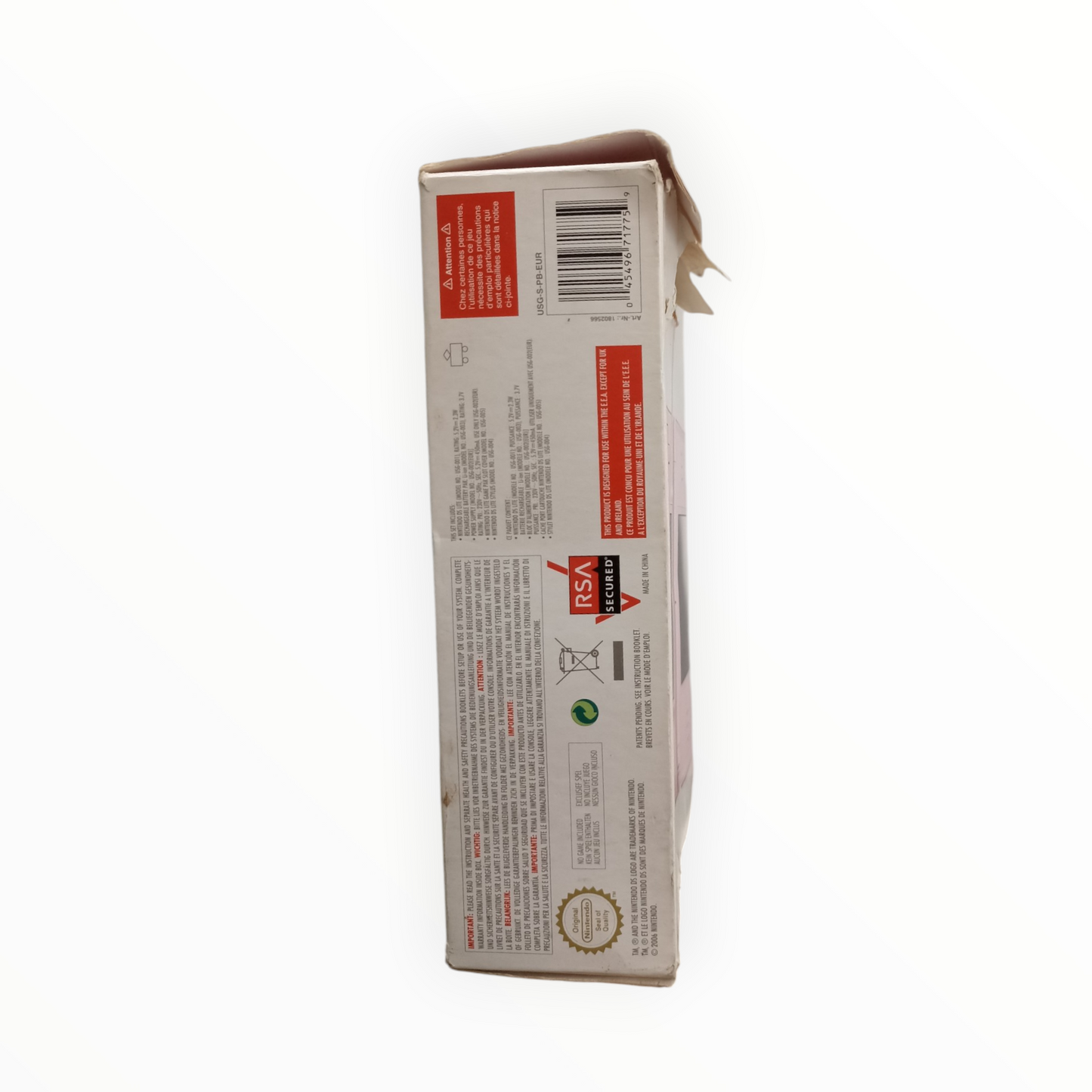 Boite seule Console Nintendo DS Lite Rose