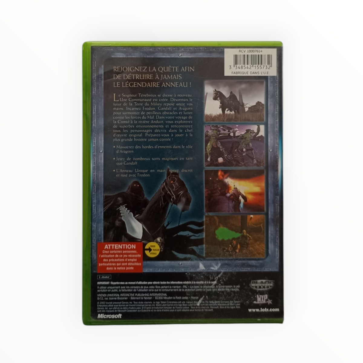 Le Seigneur des Anneaux La Communauté des Anneaux Xbox Classics
