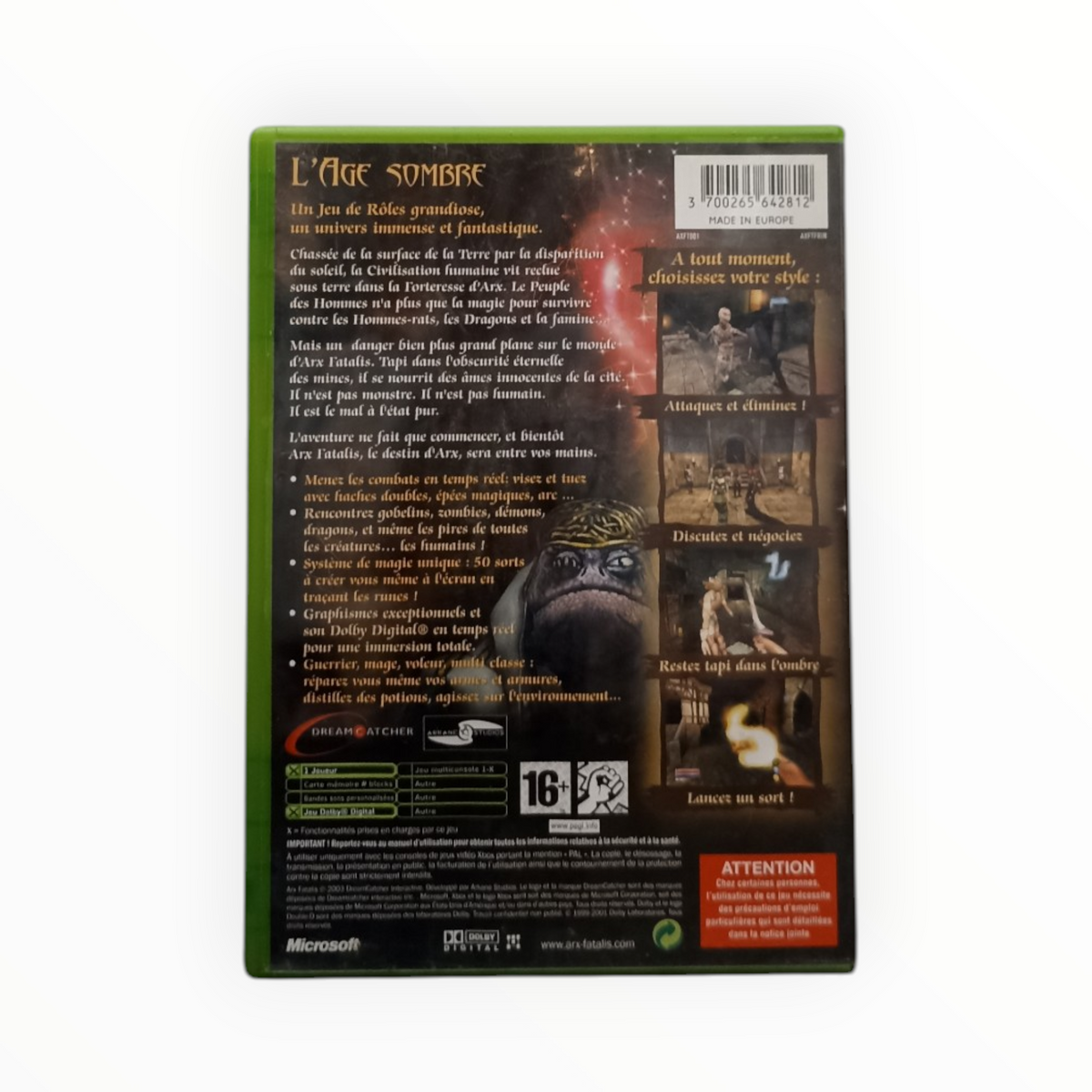 Arx Fatalis Xbox FR