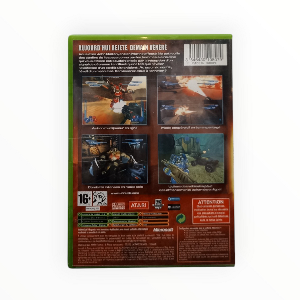 Unreal II The Awakening Xbox FR