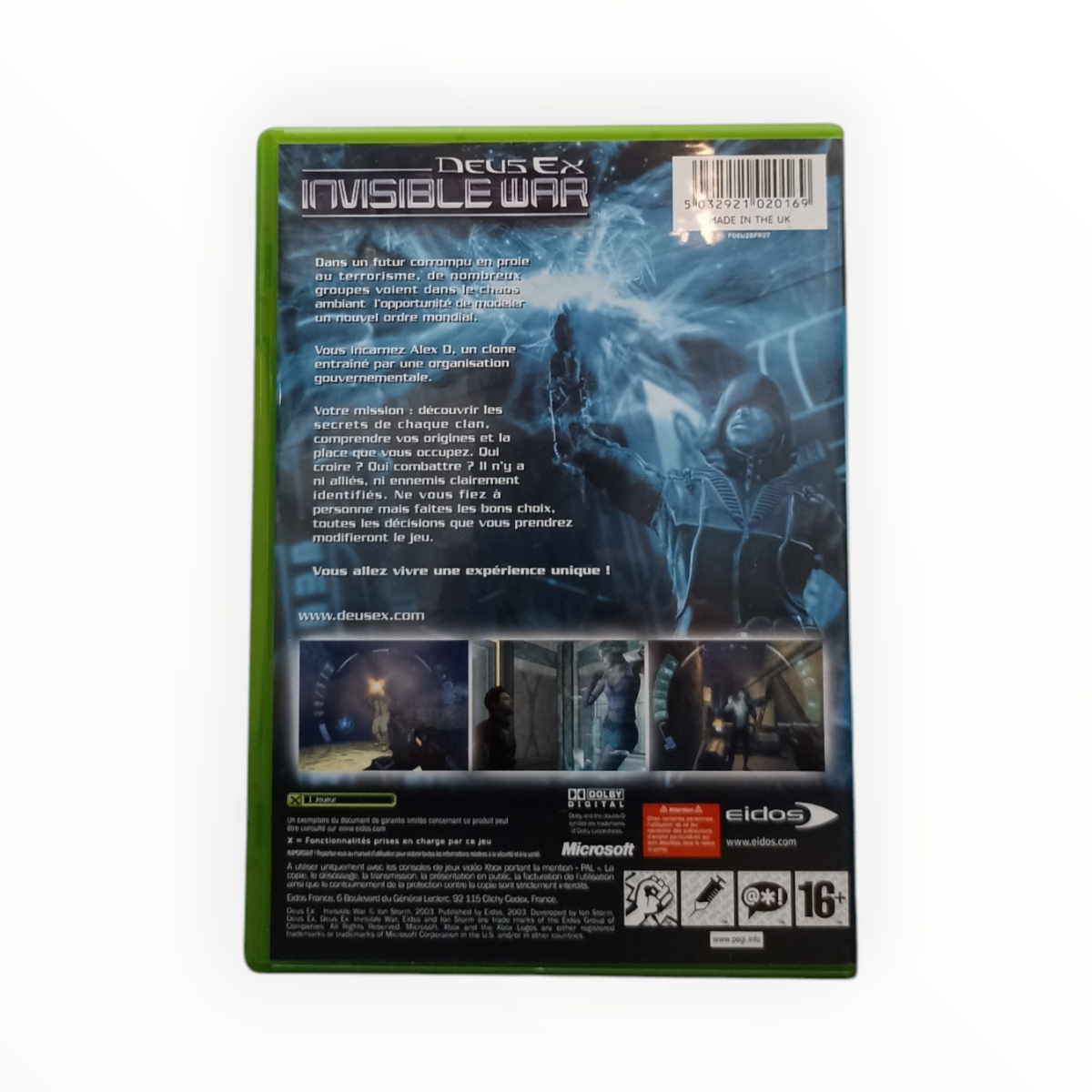 Deus Ex Invisible War Xbox Complet FR