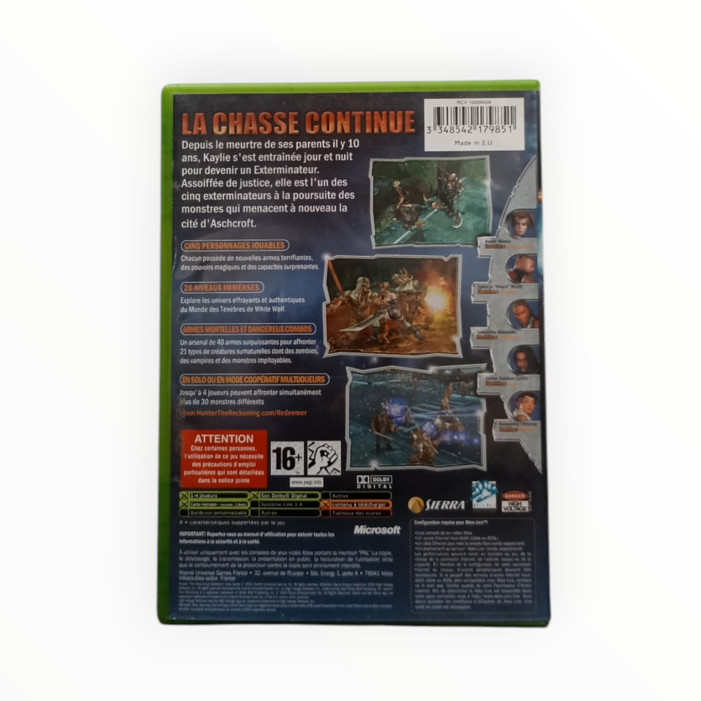 Hunter The Reckoning Redeemer Xbox Complet FR