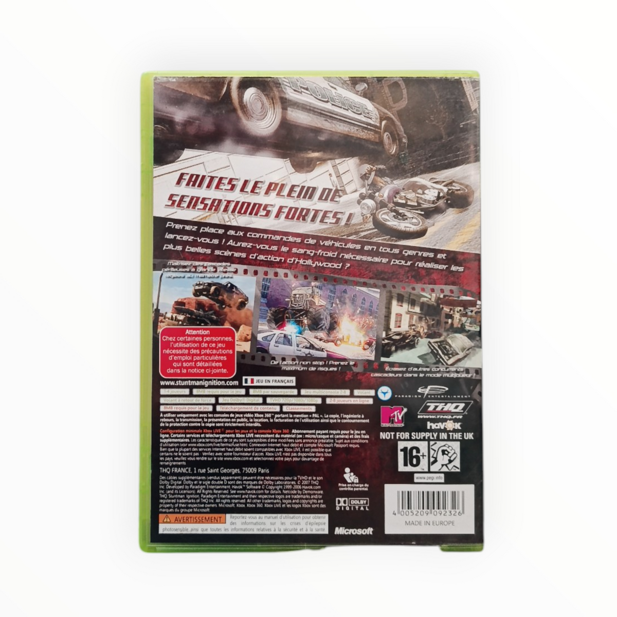 Stunman Xbox 360 Complet FRA