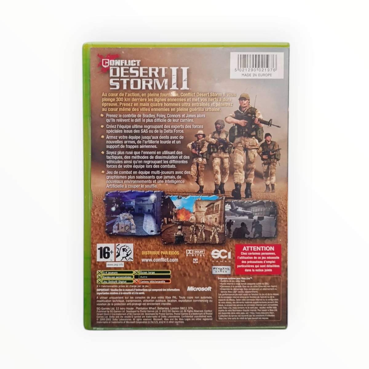 Conflict Desert Storm II Xbox Classics Complet FRA