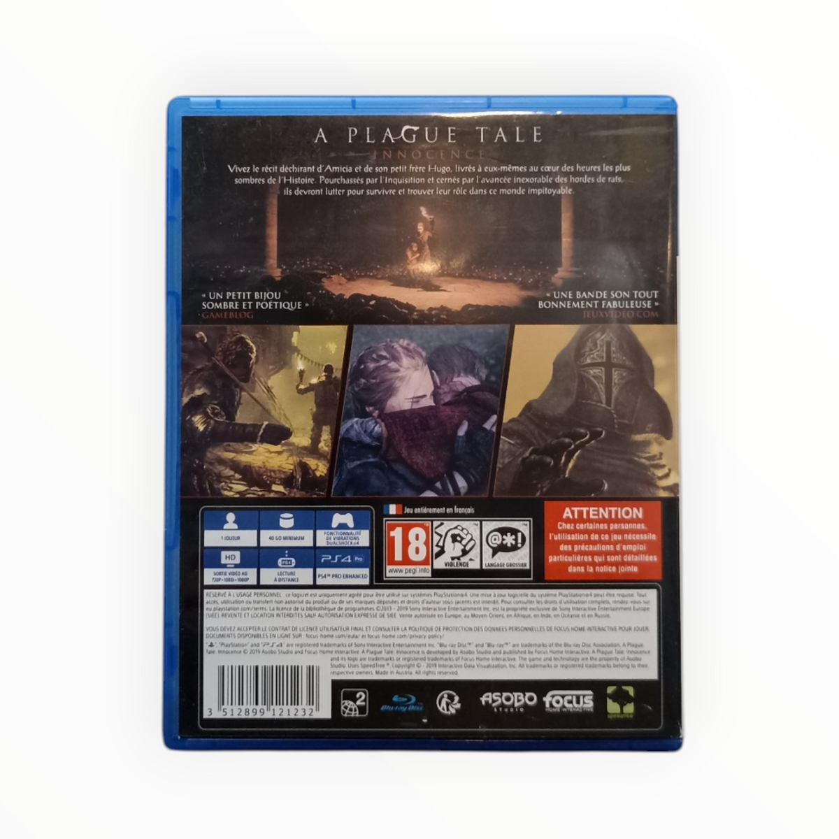A Plague Tale Innocence Playstation 4 (PS4) FR