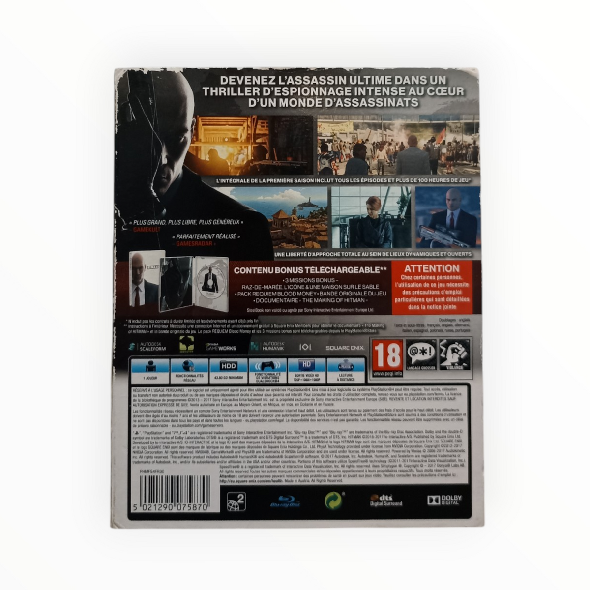 Hitman édition steelbook Playstation 4 (PS4)