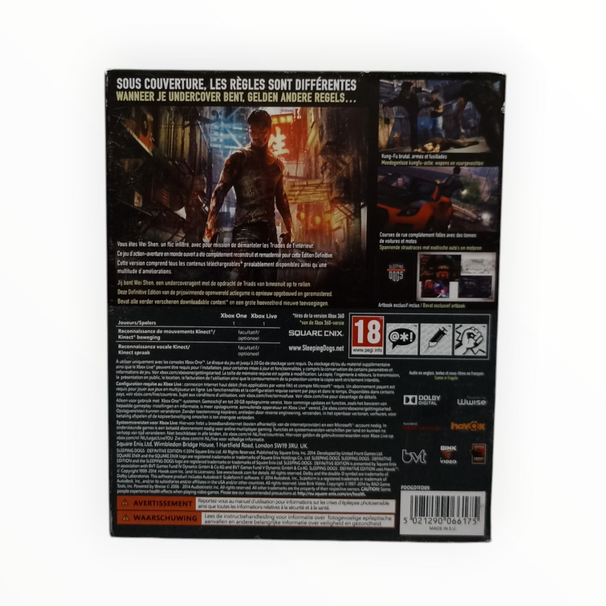 Sleeping Dogs Definitive Edition Xbox One Boite seule