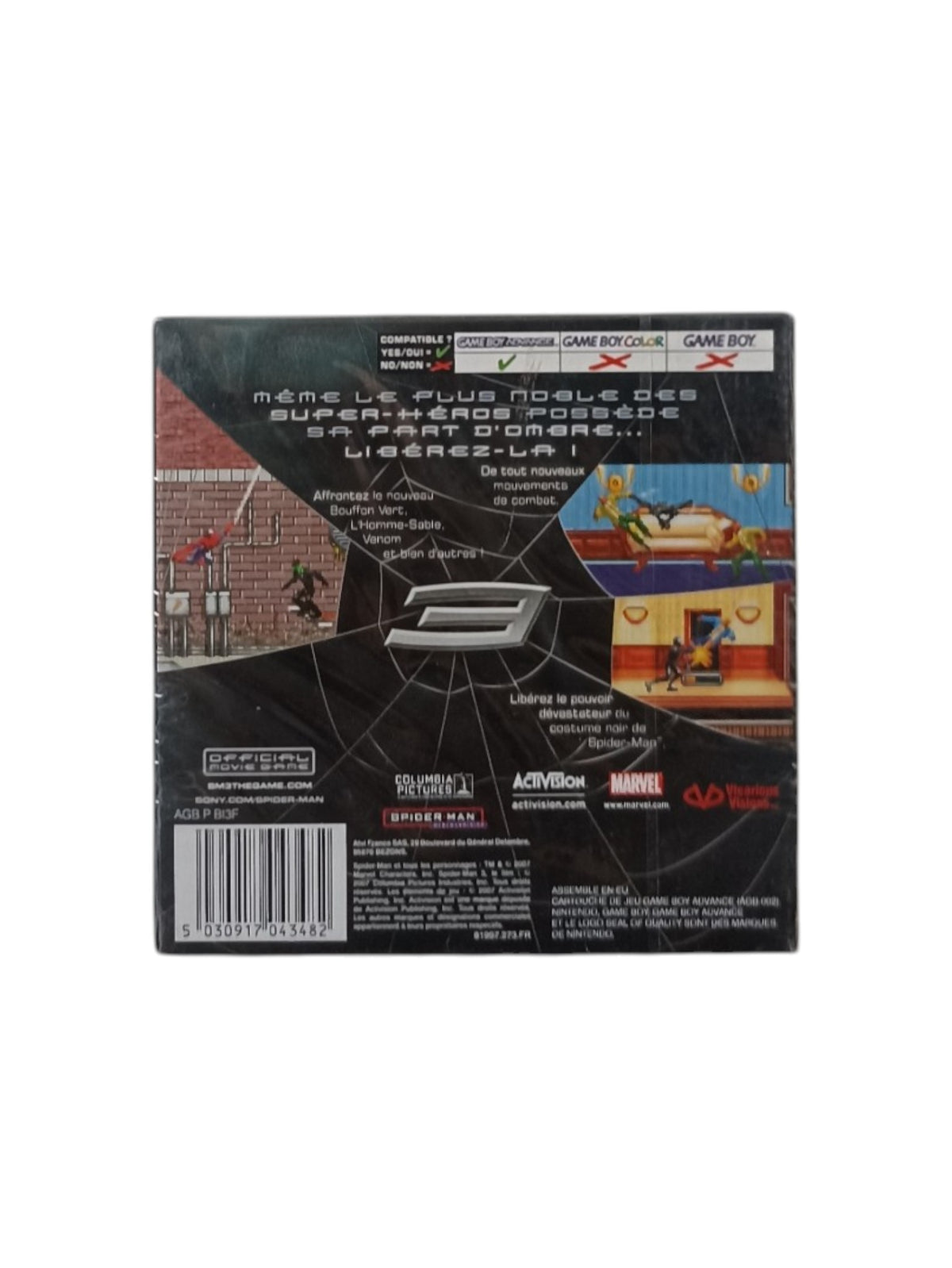 Spider-man 3 Game Boy Advance (GBA) en boite complet Version FRA Authentique Neuf
