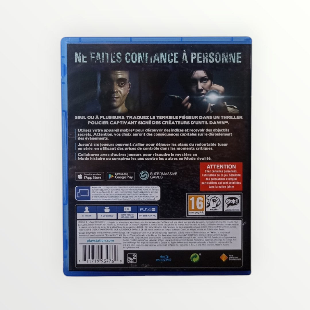 Hidden Agenda Playstation 4 (PS4) Complet en FRA