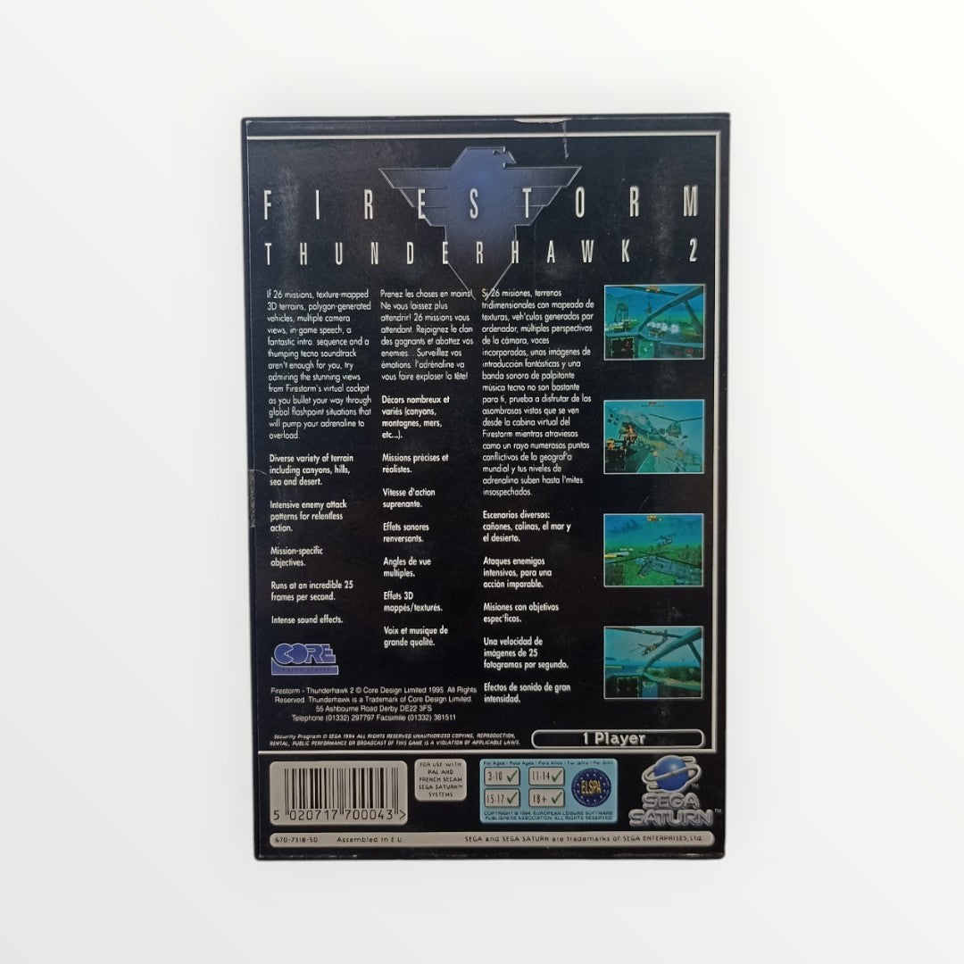 Firestorm Thunderhawk 2 Sega Saturn FRA