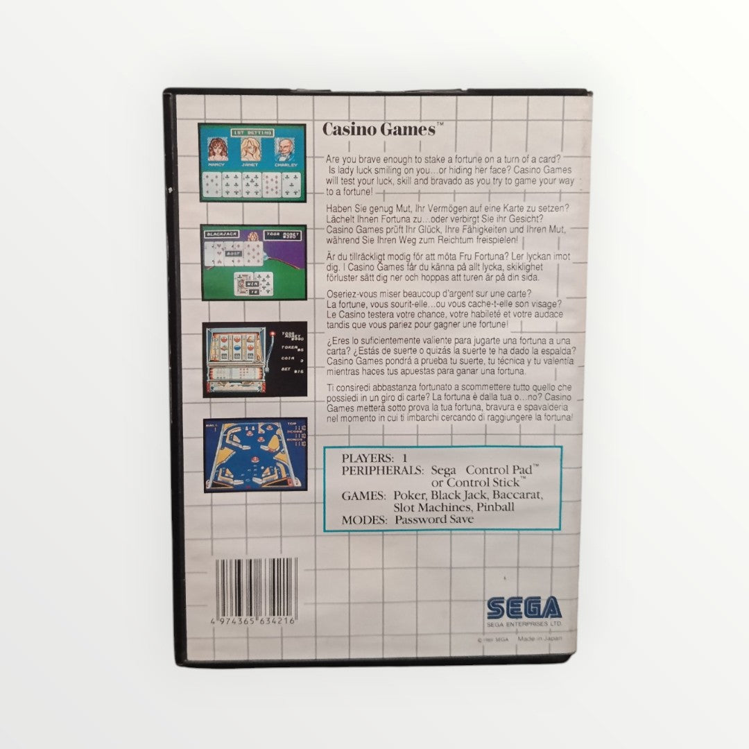 Casino Games Sega Master System Version FRA