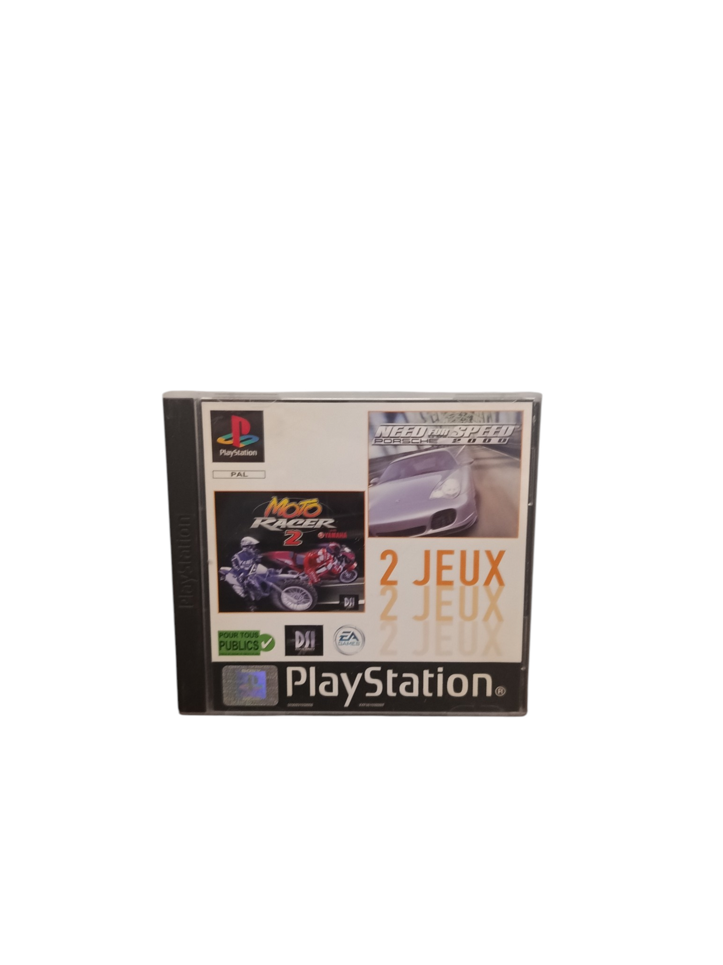 Need For Speed Porche 2000 & Moto Racer 2 (double jeu) Playstation 1 (PS1) Complet en FRA