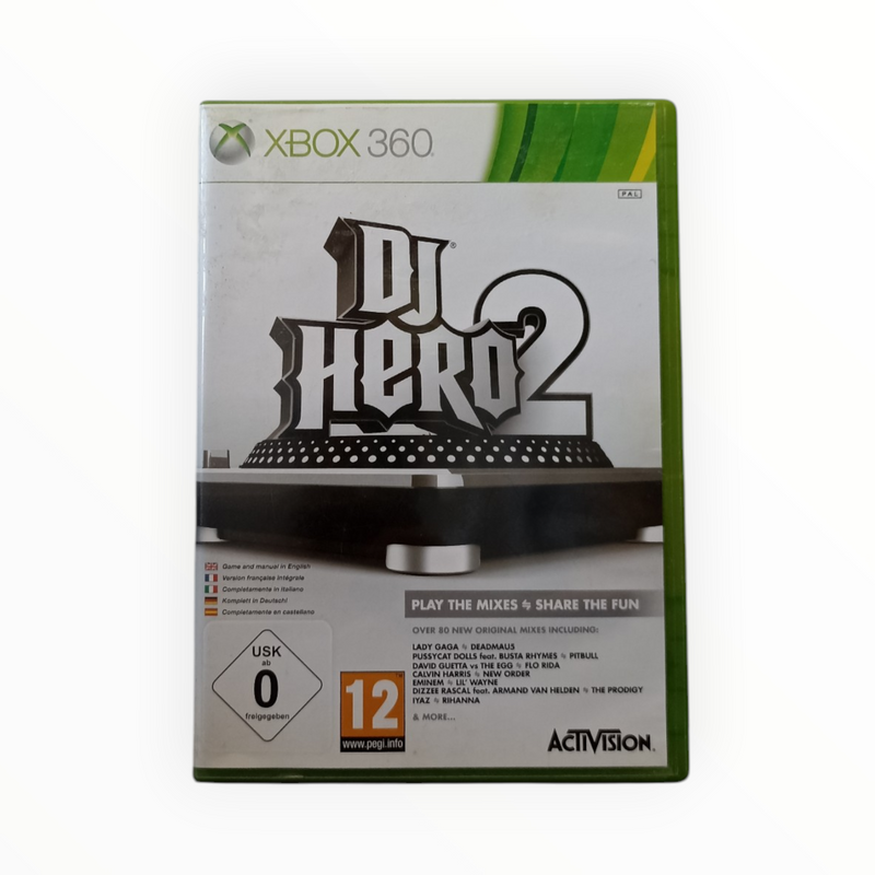 DJ Hero 2 – Xbox 360 – Complet (boîte + disque + notice)