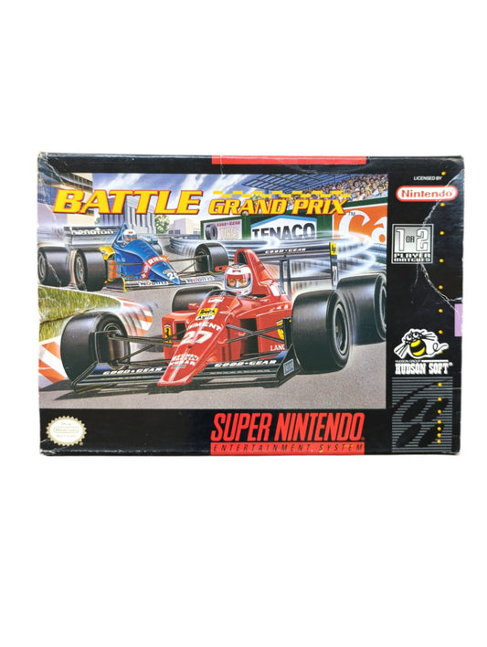 Battle Grand Prix Super Nintendo complet sans cale en boîte avec cartouche et notice