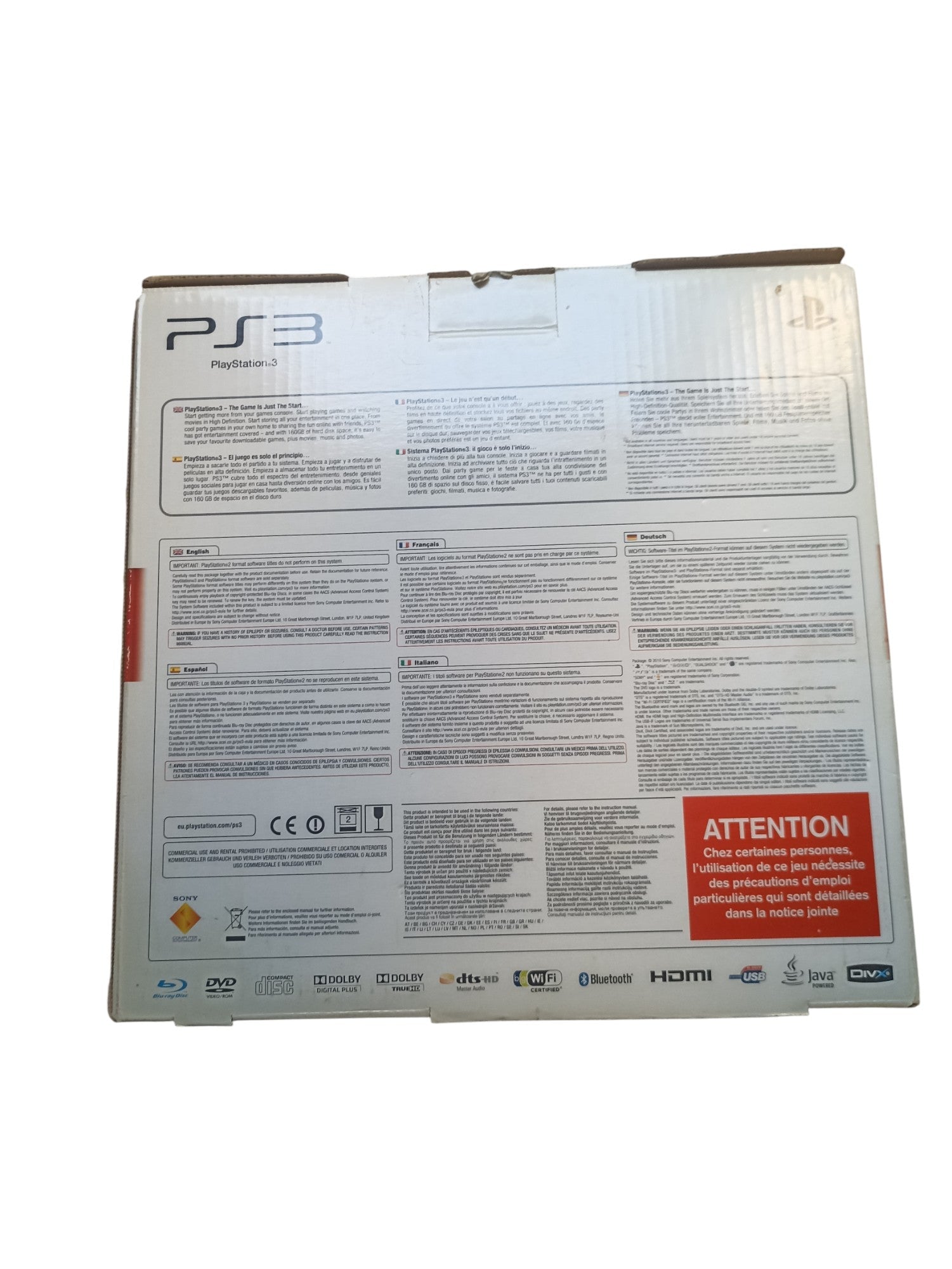 Boîte + Notice – PlayStation 3 Slim 160 Go (sans console ni accessoires) - Masaru