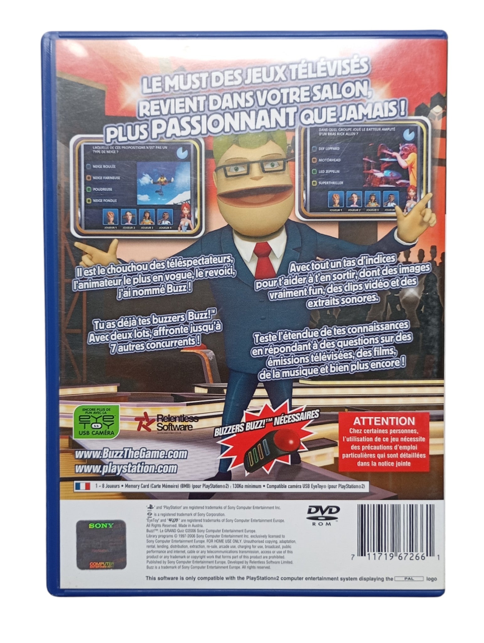 Buzz Le Grand Quizz Playstation 2 (PS2) - Masaru