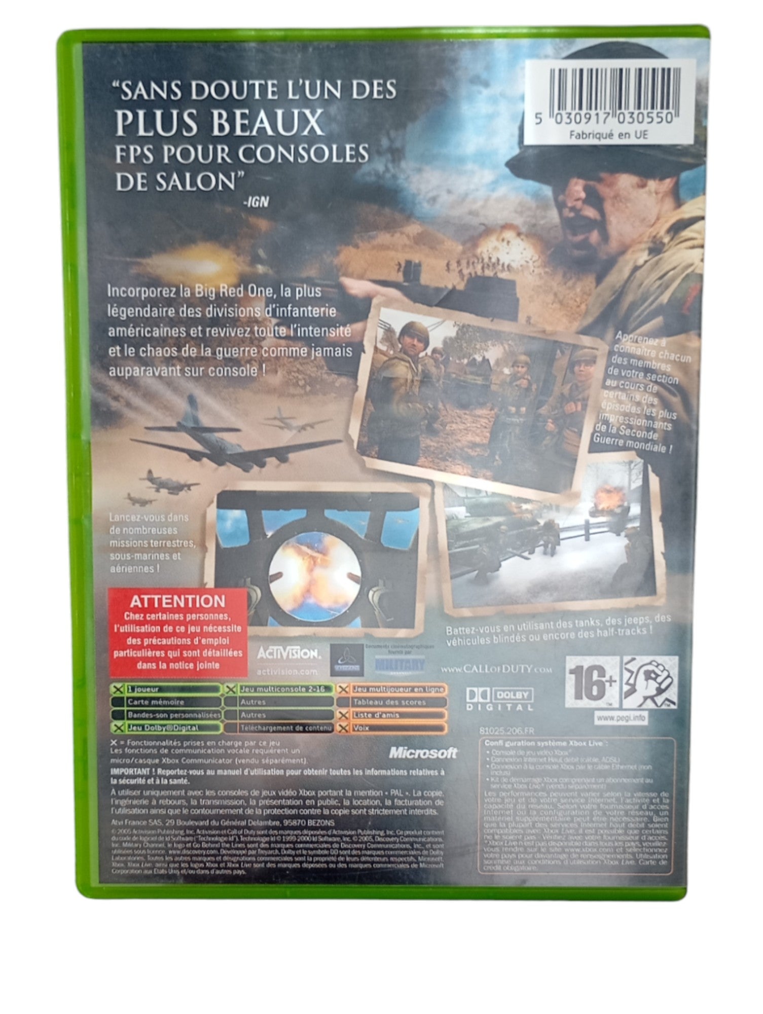 Call of Duty 2: Big Red One – Xbox (jeu original) - Masaru