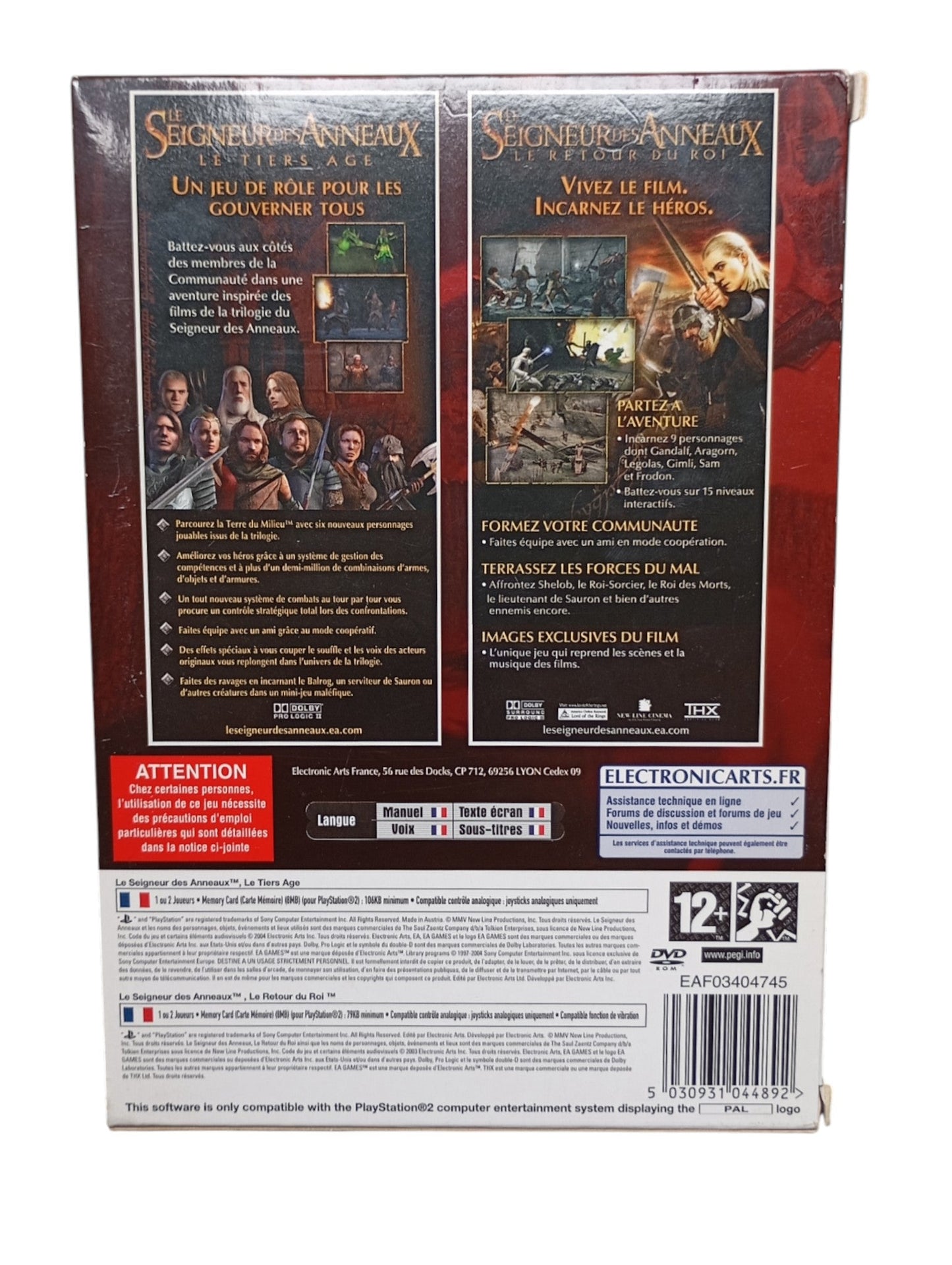 Collection Seigneur Des Anneaux Playstation 2 (PS2) - Masaru
