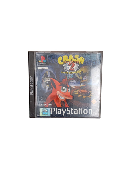Crash Bandicoot 2 Cortex Strikes Back PlayStation 1 complet en boîte avec CD et notice
