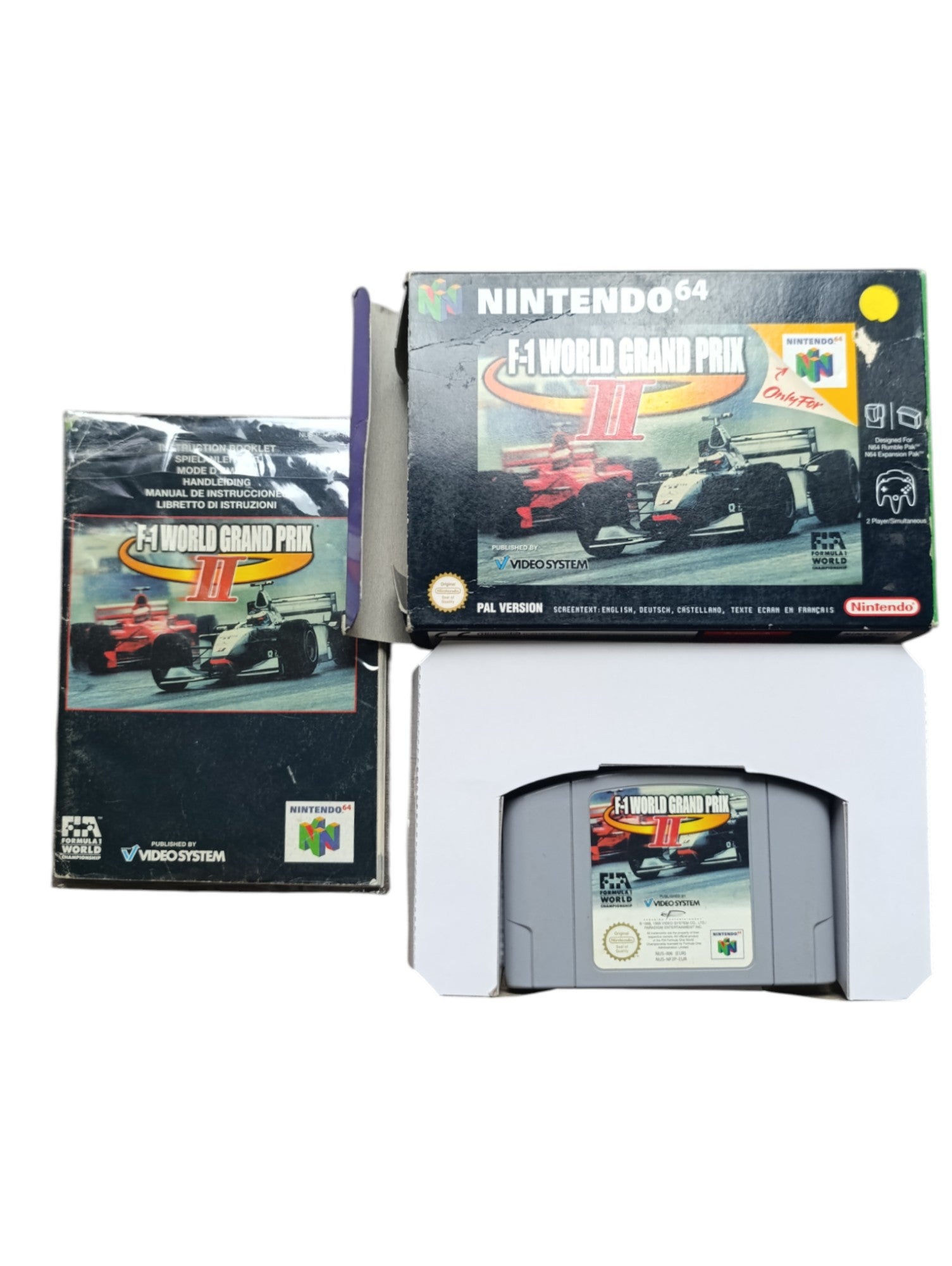 F1 World Grand Prix II Nintendo 64 N64 en boîte version PAL cartouche originale fonctionnel nickel
