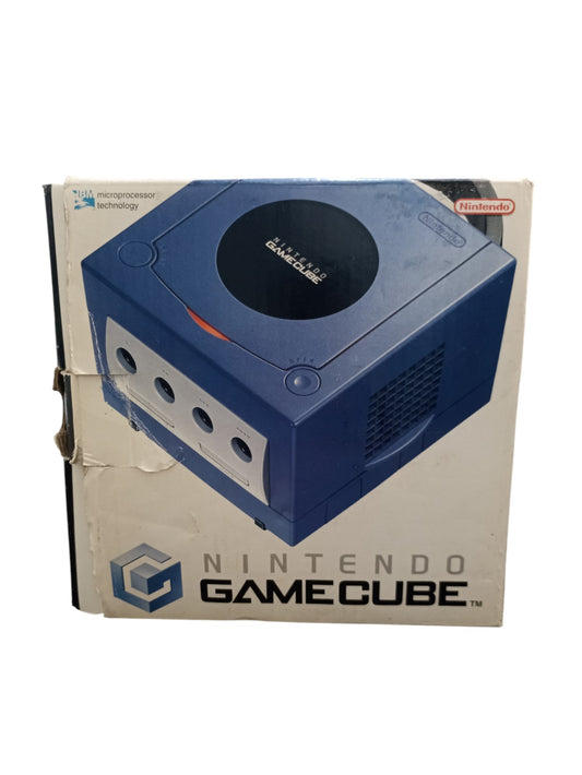 Console Nintendo GameCube violette complète en boîte sans cale interne
