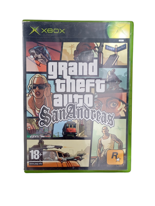 Grand Theft Auto San Andreas Xbox complet avec boîte, notice et disque
