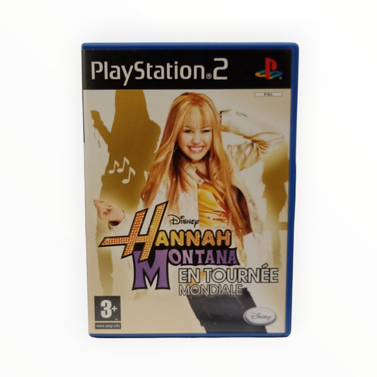 Jeu Hannah Montana En Tournée Mondiale sur PlayStation 2 complet avec boîte, notice et disque