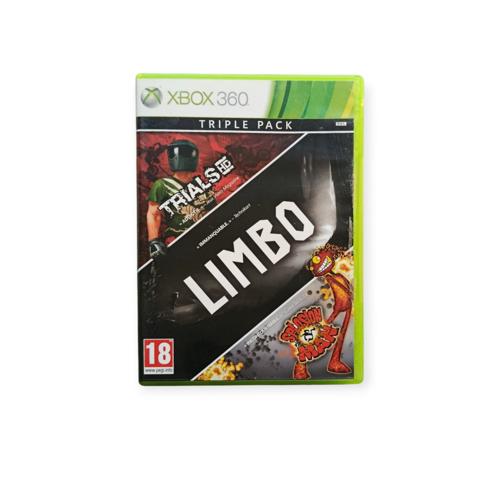 Limbo Triple Pack Xbox 360 PAL FR disque original fonctionnel nickel