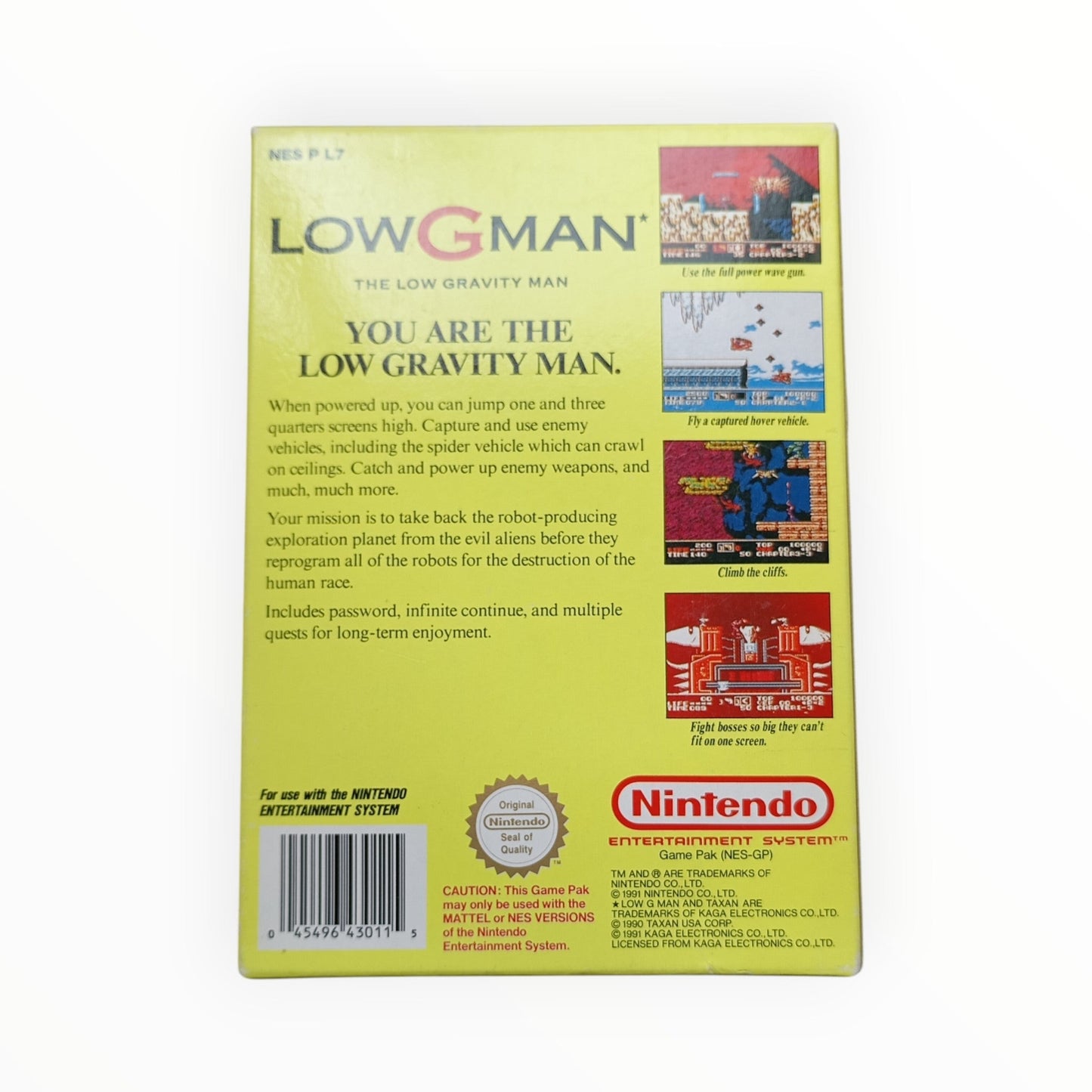 Low G Man: The Low Gravity Man – Nintendo NES UKV - Masaru