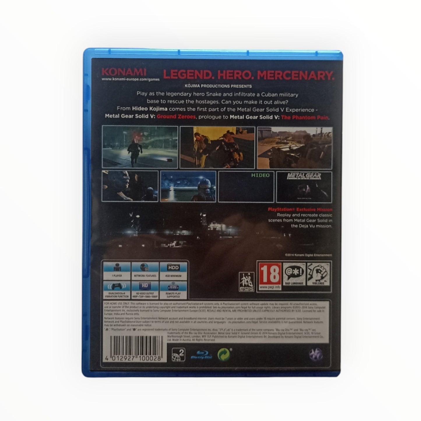 Metal Gear Solid V : ground zeroes (playstation 4) complet - Masaru