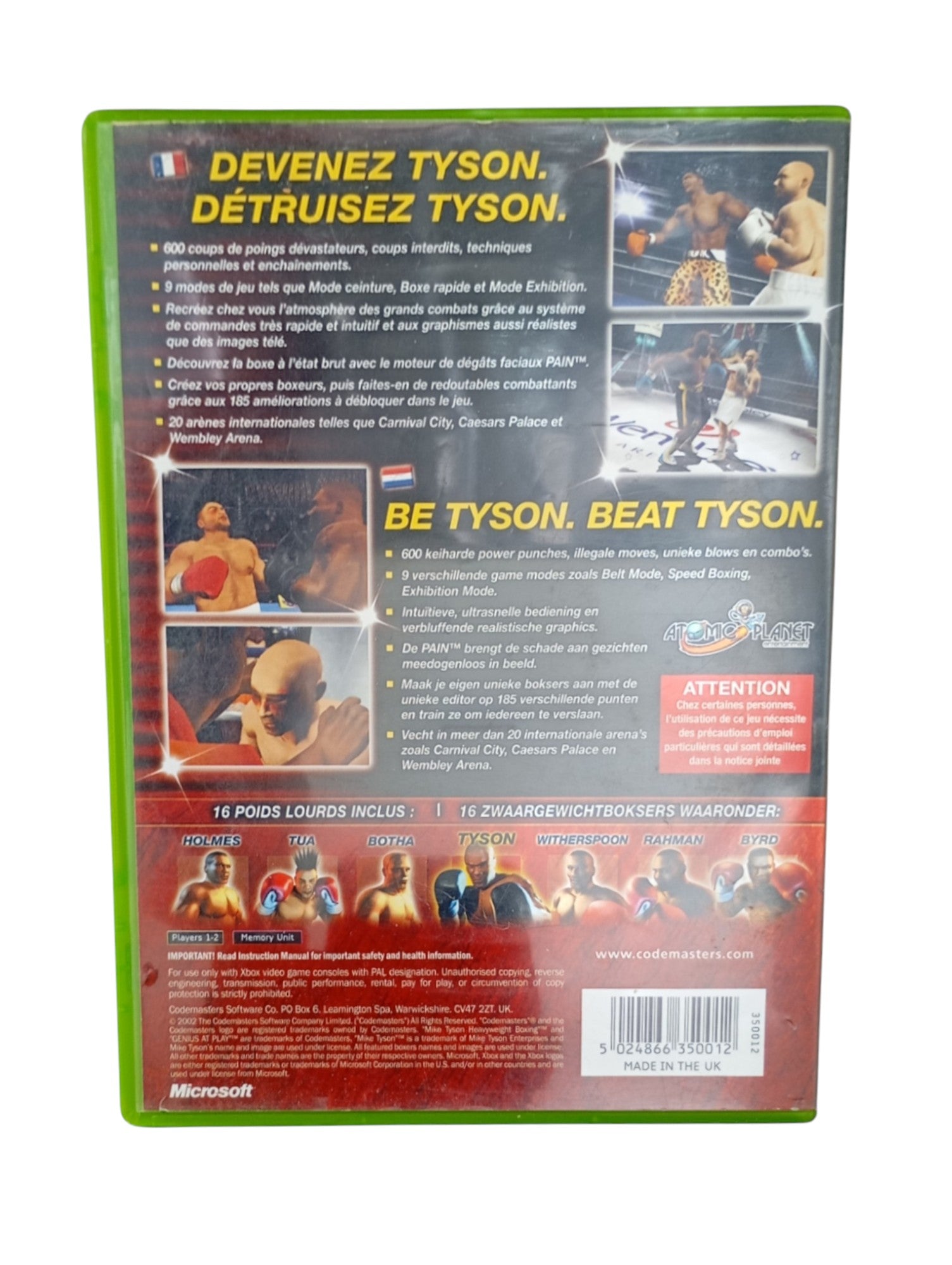 Mike Tyson Heavyweight Boxing – Xbox (jeu original) - Masaru
