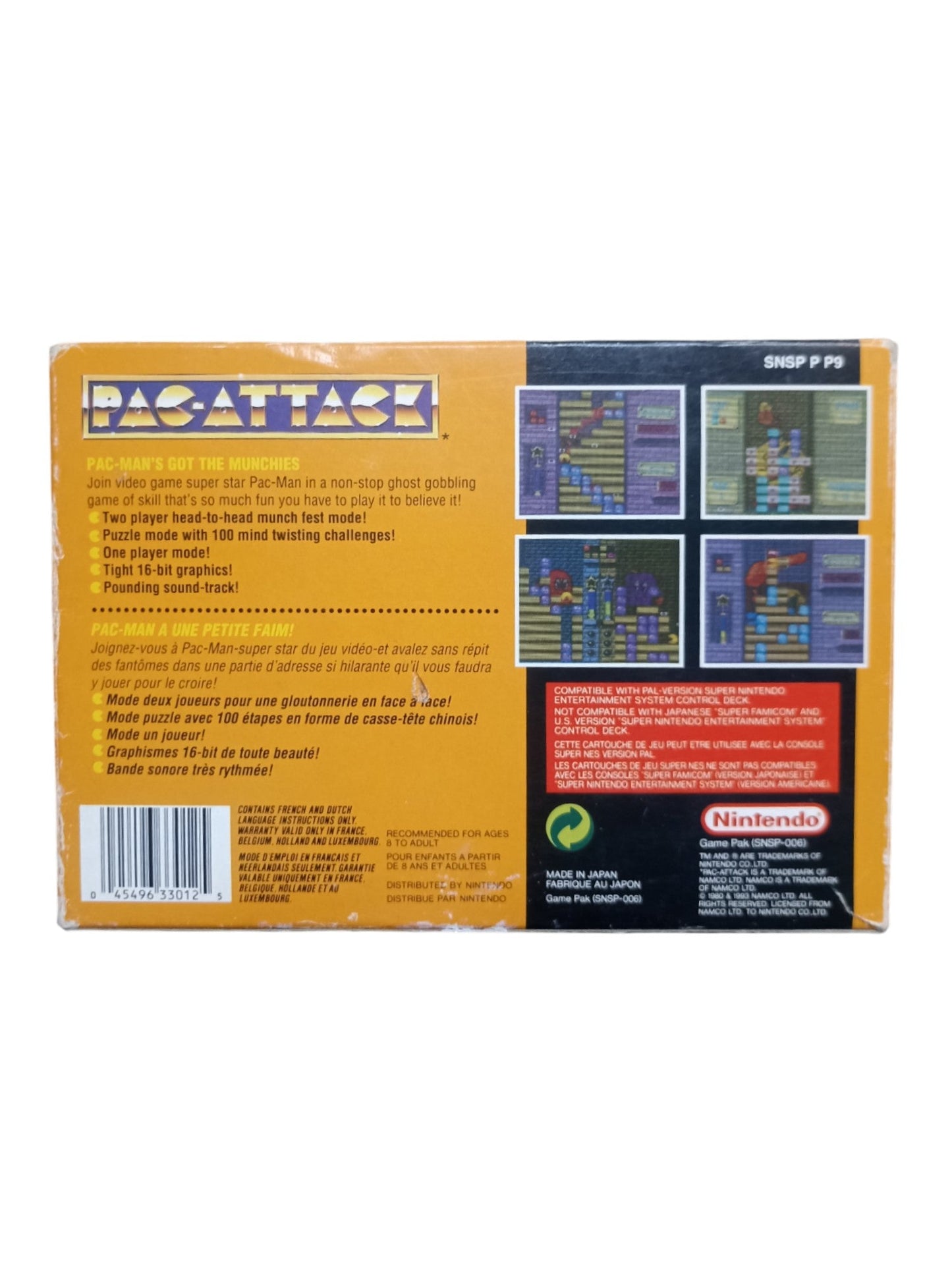 Pac - Attack Super Nintendo (SNES) Complet en boîte avec notice - Masaru