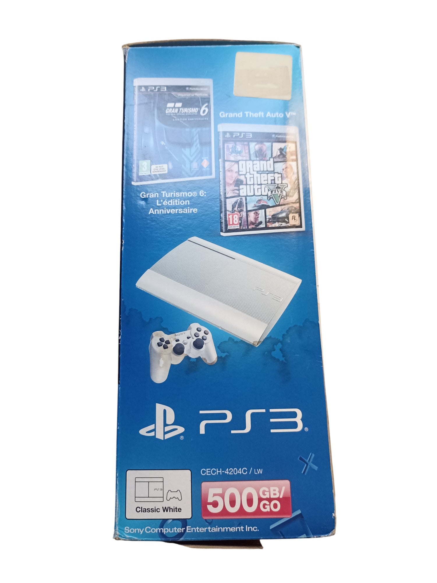 Console Sony Pack PS3 slim bleu 500 Go Gran turismo 6 + Gta V - Dealicash Console Sony Pack PS3 slim bleu 500 Go Gran turismo 6 + Gta V - Dealicash