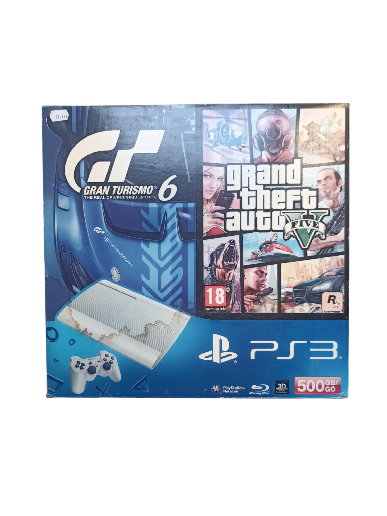 PlayStation 3 Super Slim 500 Go – Pack Gran Turismo 6 + GTA V (sans manette) - Masaru