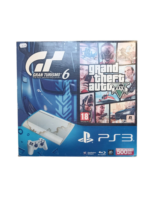 PlayStation 3 Super Slim 500 Go – Pack Gran Turismo 6 + GTA V (sans manette) - Masaru