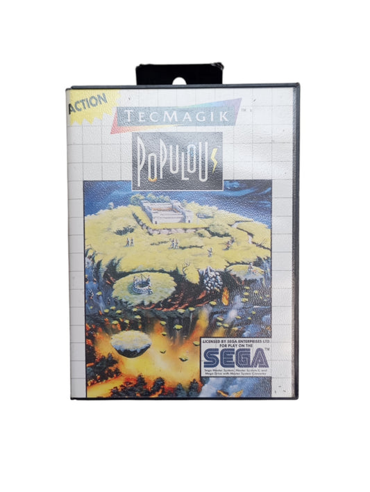 Populous Sega Master System en boîte avec cartouche, sans notice