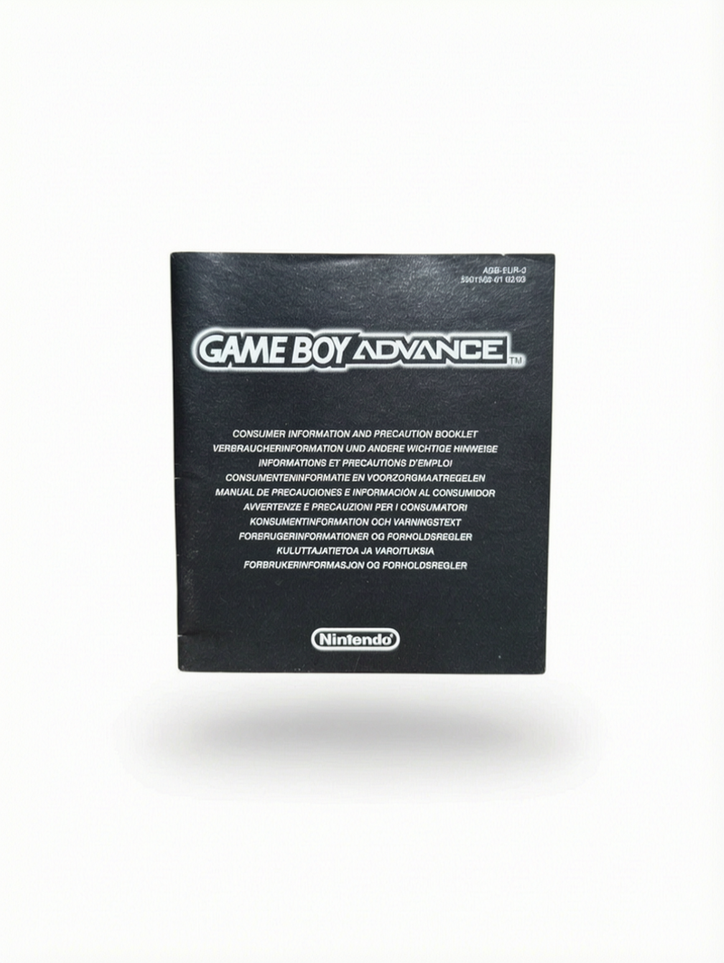 Notice de Sécurité Game Boy Advance