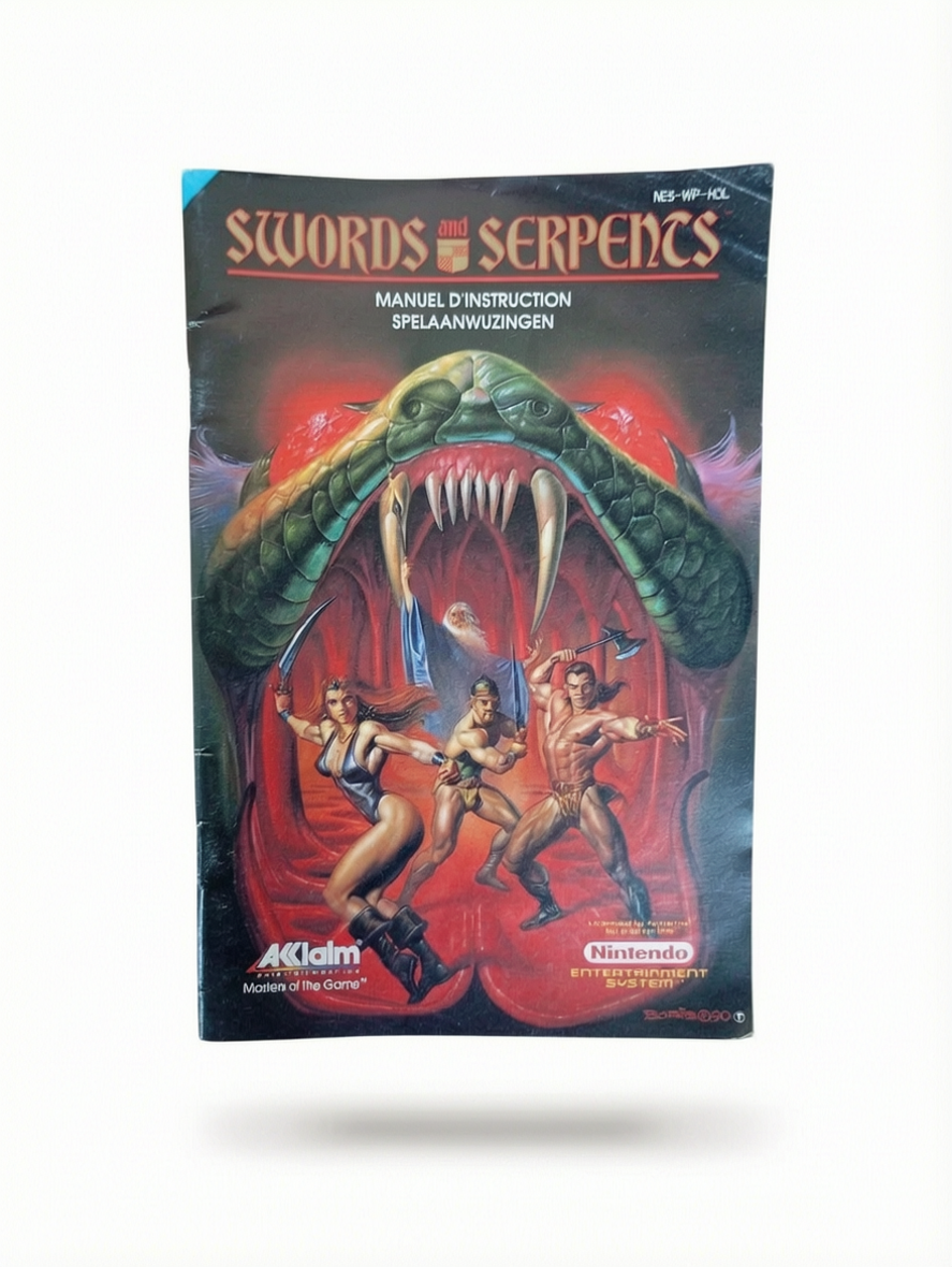 Notice Swords And Serpents NES