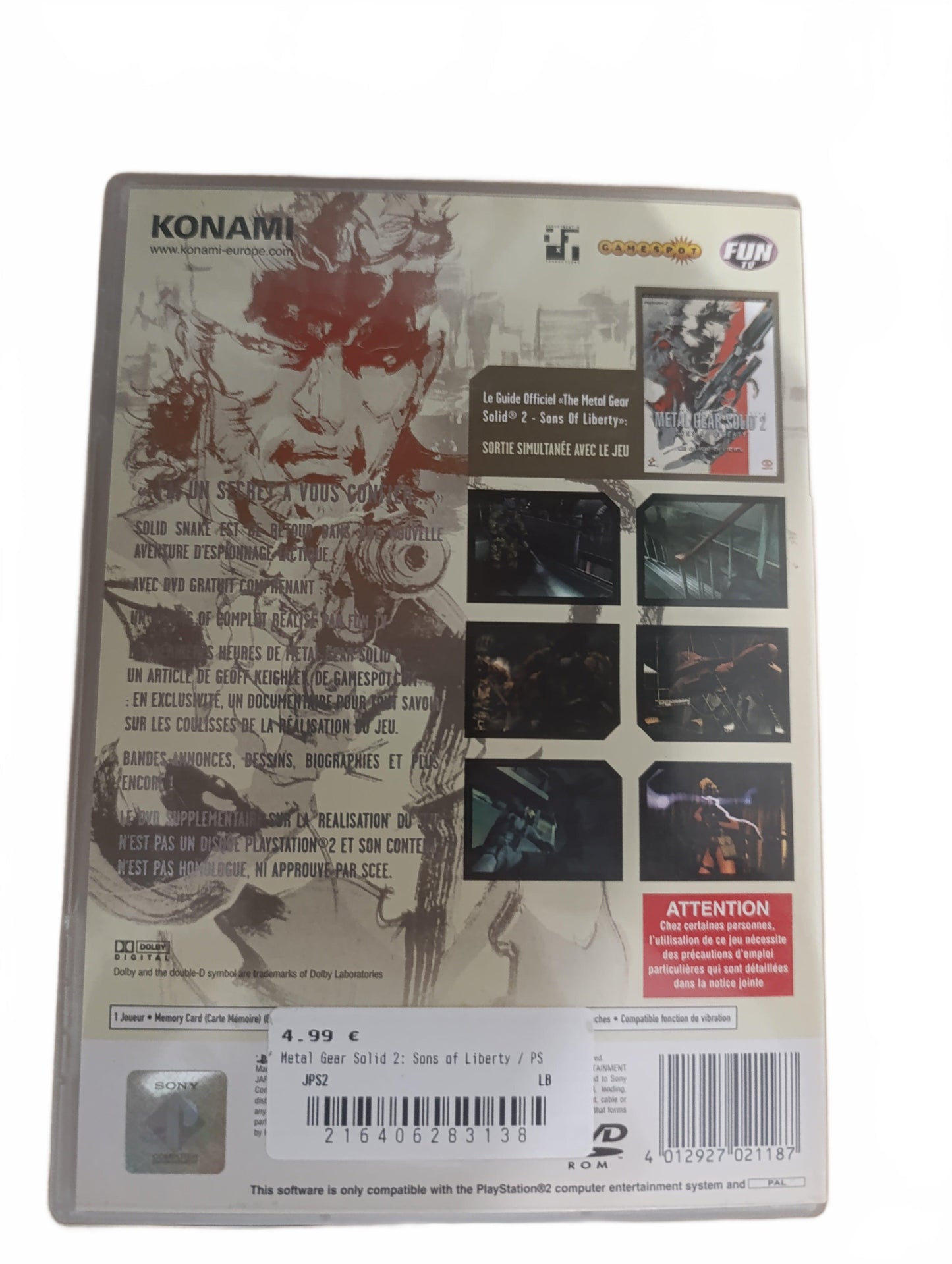 Metal Gear Solid 2 : Sons of Liberty - Playstation 2 (PS2)