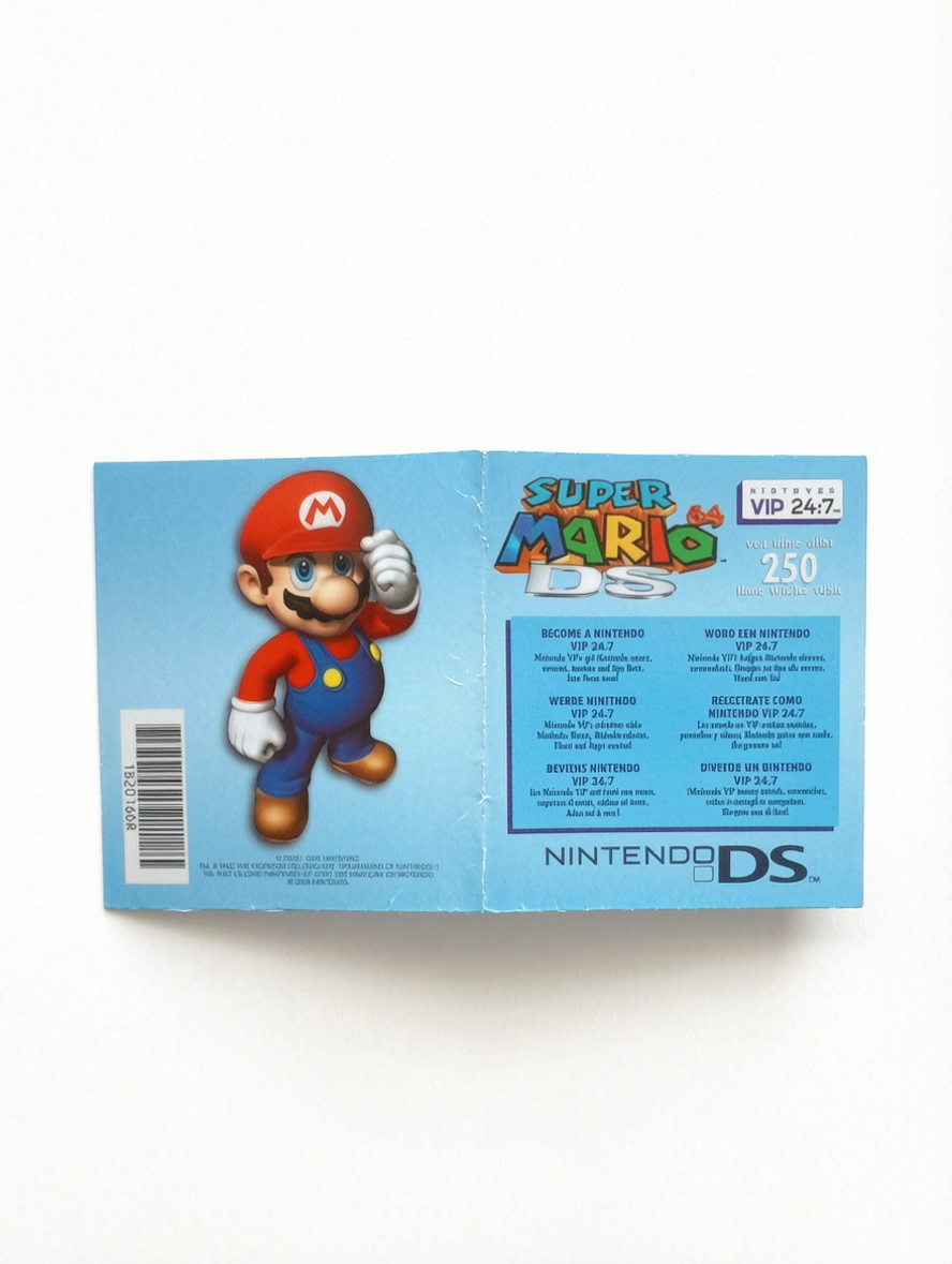 Carte Vip Super Mario Nintendo DS