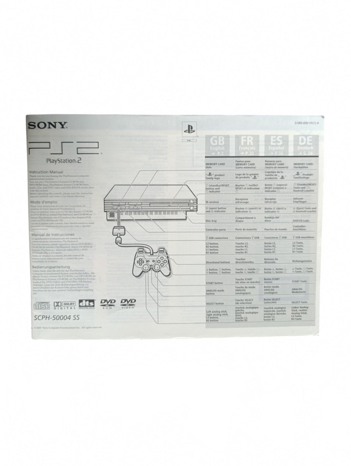 Console Sony PlayStation 2 – SCPH-30004 (complet, version française)