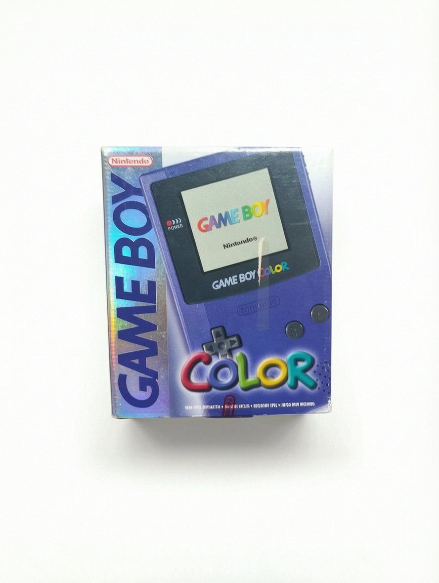 Nintendo Game Boy Color violette – console en boîte avec notice