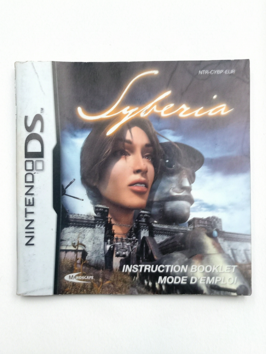 Notice seule Syberia  Nintendo DS