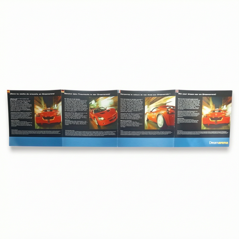 Flyer promotionnel Dreamarena – Concours voiture & service en ligne officiel (édition 1999)