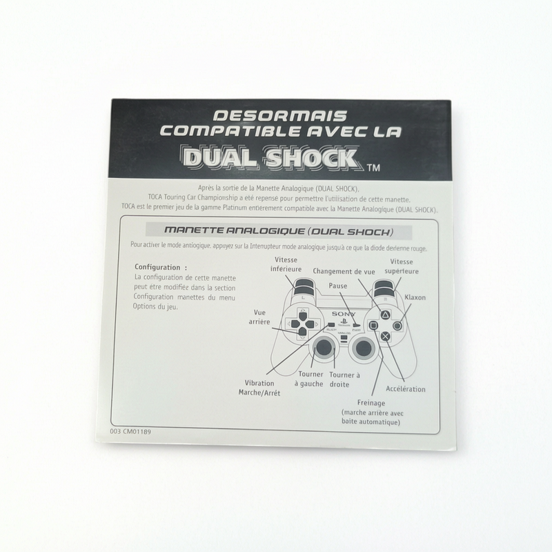 Insert original PlayStation 1 Notice DualShock (Compatibilité TOCA Touring Car Championship – Platinum)